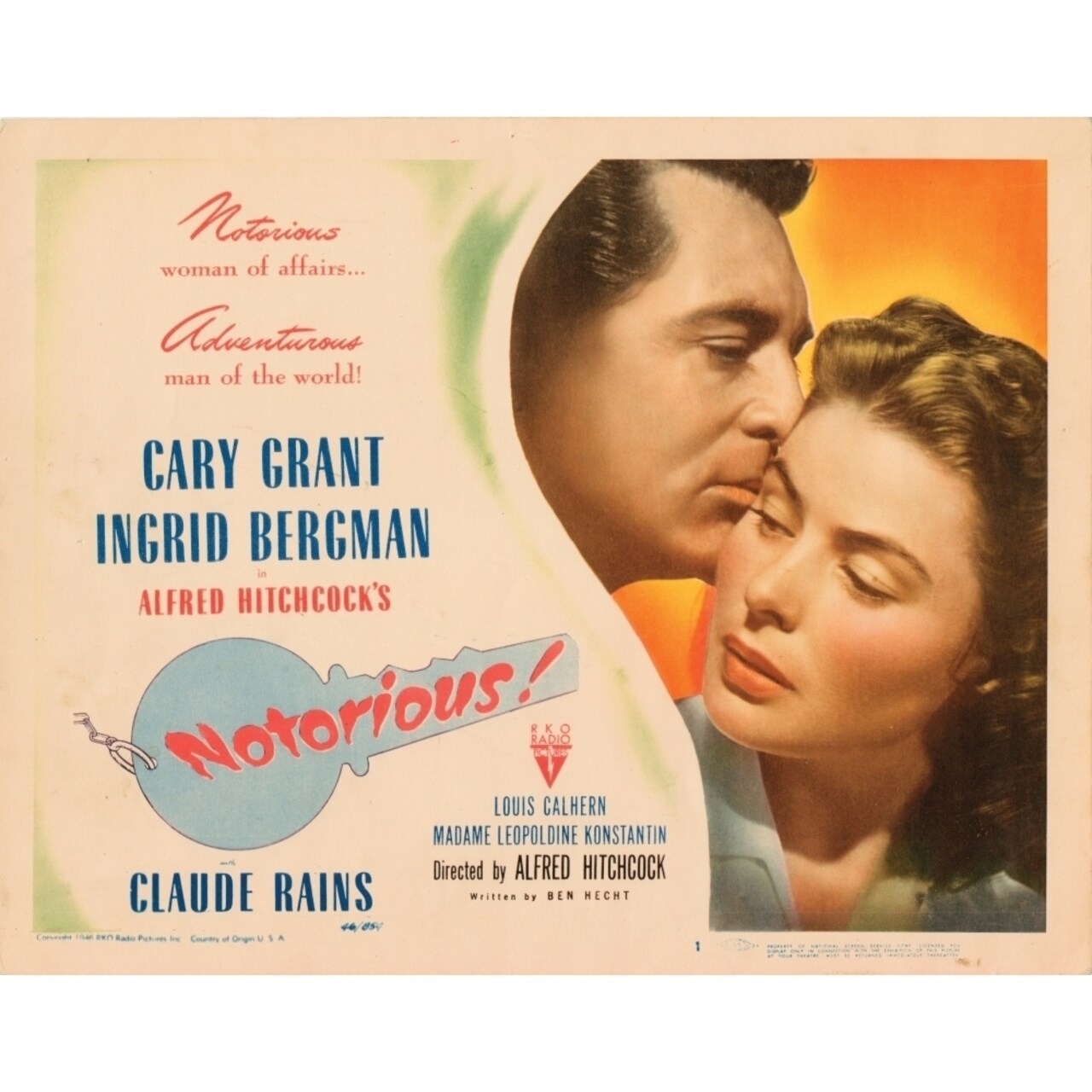 Posterazzi Notorious Cary Grant Ingrid Bergman 1946 Movie Poster Masterprint